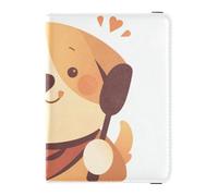 Personalizzabile Carino Cartone Del Cane Del Cuoio Del Passaporto Del Titolare Della Carta Della Copertura Combo Caso di Viaggio Documenti Portafoglio Badge ID Vaccino Titolare, cane cartone animato