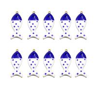 Personalizzabile Doppia faccia Pesce Ciondolo Pelle Sensibile Gioielli Che Fanno Accessori Per Collana Orecchini Bracciali Finitura Lucida Pesce Charm, Misura unica, come descritto, come descritto