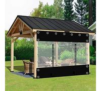 Personalizzabile Impermeabile Trasparente Pergola Gazebo Pannelli Laterali Esterno PVC Tarp Tende con Zip Porte 3,2x2,5 m Divisorio Protezione Pioggia Occhiello Telone