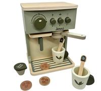 Personalizzabile macchina da caffè in legno Verde Oliva - con accessori per il gioco imitativo - per bambini da 36 mesi - personalizzata con nome - Label Label