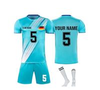 Personalizzabile Maglia Calcio Uniforme per Adulti e Bambino, Personalizzabile con Nome Numero Logo T-Shirt da Calcio Set da Bambino e Adulto Maglie，Camicia pantaloni corti calzini Ragazze Ragazzo