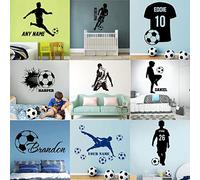 Personalizzabile Maglia da calcio personalizzata Nome for bambini.Adesivi murali decalcomania in vinile, adesivo murale decalcomania arte camera da letto bambini murale regalo calcio for ragazzi/ragaz
