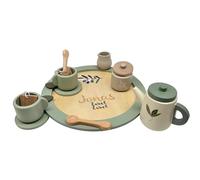 Personalizzabile set da tè in legno Verde Oliva - accessori & gioco di ruolo per la cucinetta - per bambini da 2 anni - personalizzato con nome - Label Label