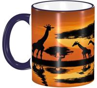 Personalizzabile Tazze di Caffè Navy Africa Giraffe Tree Tazza Da Caffe particolari Ceramica Mugs per Mamma Donna 330ml