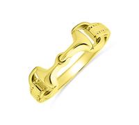 Personalizzare Cowgirl equestre amante cavallo doppio Snaffle Bit Band anello gioielli occidentali per le donne adolescenti giallo placcato oro .925 Sterling Silver personalizzabile