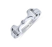 Personalizzare Cowgirl Equestrian Lover doppio cavallo Snaffle Bit Band Ring Gioielli occidentali per le donne adolescenti .925 Sterling Silver Personalizzato Inciso