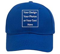 Personalizzare il vostro cappello regolabile del cappello della pianura personale unisex di logo del testo dell'immagine, Blu reale, Medium