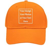 Personalizzare il vostro cappello regolabile del cappello della pianura personale unisex di logo del testo dell'immagine, Arancione, Medium