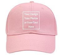 Personalizzare il vostro cappello regolabile del cappello della pianura personale unisex di logo del testo dell'immagine, Rosa, Medium