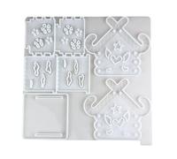 Personalizzare la forma di casa epossidica elegante portachiavi stampi robusto silicone lettera Craft set per accessori moda stampi casta
