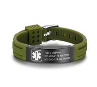 Personalizzata Avviso medico Braccialetto per Donne,Silicone Gruppo musicale Emergenza Avviso medico Uomini Braccialetti,ID ufficiale polsino con Avviso medico Badge,su misura inciso Testo