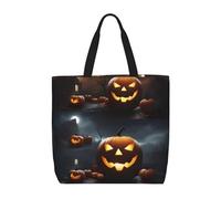 Personalizzata Borsa Donna Halloween Pumpkin Print Borsa Shopper Universale Borsa Stoffa Shopper Per Shopping, Palestra, Scuola, 40X50X15Cm