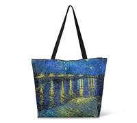 Personalizzata Borsa Shopper Starry Night Over The Rhone Busta Spesa Riutilizzabile Borsa Tote Tracolla Per Uso Viaggi, Palestra, Shopping, 40X50X15Cm