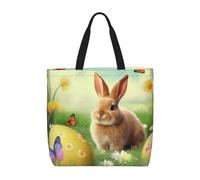 Personalizzata Busta Spesa Easter Bunny Spring Butterfly Borsa Da Spiaggia Casual Borsa Di Tela Per Regali, Palestra, Uso Viaggi, 40X50X15Cm