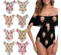 Personalizzata Costume da Bagno Donna Intero Modellante Pancia Piatta, Costume Donna Personalizzabile con Ritratto Foto Testo o Nome, Costume Piscina Mare Estate Donna,Regalo Personalizzata per Donna