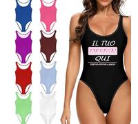 Personalizzata Costume da Bagno Donna Intero Modellante Pancia Piatta, Costume Donna Personalizzato con Divertente Foto Testo o Nome, Costume Piscina Donna, Idea Regalo SanFerragosto Regalo