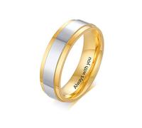 personalizzata Fidanzamento Nozze Oro Anelli per Uomini Promettere Anelli per Sua e lui Coppia Lovers su misura Compleanno più lontano Amore Regalo inciso Testo 316L Inossidabile Acciaio Taglia 28