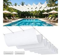 Personalizzata Retrattile Vele Wave 140 x 240 cm Regolabile, Resistente Agli Strappi, Impermeabile, Anti-Uv 98%, Protezione Solare Onda Vela D'Ombra Ricambio per Giardino Sabbia, Bianco