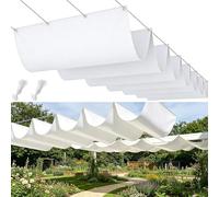 Personalizzata Retrattile Vele Wave 200 x 260 cm Regolabile, Resistente Agli Strappi, Impermeabile, Anti-Uv 95%, Protezione Solare Onda Vela D'Ombra Ricambio per Balcone Piscinae, Bianco