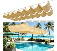 Personalizzata Retrattile Vele Wave 250 x 560 cm Personalizzabile, Regolabile, Protezione Dai Raggi Uv, Protezione Solare, Impermeabile Telo Parasole con Occhiellato per Giardino Sabbia, Giallo sabbia