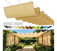 Personalizzata Retrattile Vele Wave 320 x 380 cm Regolabile, Resistente Agli Strappi, Impermeabile, Anti-Uv 98%, Protezione Solare Onda Vela D'Ombra Ricambio per Balcone Piscinae, Giallo sabbia