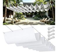 Personalizzata Retrattile Vele Wave 45 x 270 cm Regolabile, Resistente Agli Strappi, Impermeabile, Anti-Uv 95%, Protezione Solare Tenda da Sole Pergola Regolabile per Balcone Piscinae, Bianco