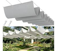 Personalizzata Retrattile Vele Wave 50 x 320 cm Regolabile, Resistente Agli Strappi, Impermeabile, Anti-Uv 95%, Protezione Solare Onda Vela D'Ombra Ricambio per Balcone Piscinae, Grigio Chiaro