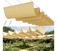 Personalizzata Retrattile Vele Wave 50 x 470 cm Regolabile, Resistente Agli Strappi, Impermeabile, Anti-Uv 95%, Protezione Solare Onda Vela D'Ombra Ricambio per Balcone Piscinae, Giallo sabbia