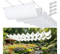 Personalizzata Retrattile Vele Wave 55 x 410 cm Regolabile, Resistente Agli Strappi, Impermeabile, Anti-Uv 95%, Protezione Solare Telo Parasole con Occhiellato per Esterni, Giardino, Bianco