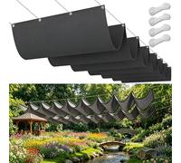 Personalizzata Retrattile Vele Wave 70 x 130 cm Regolabile, Resistente Agli Strappi, Impermeabile, Anti-Uv 95%, Protezione Solare Telo Parasole con Occhiellato per Esterni, Giardino, Grigio Scuro