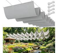 Personalizzata Retrattile Vele Wave 85 x 110 cm Regolabile, Resistente Agli Strappi, Impermeabile, Anti-Uv 95%, Protezione Solare Telo Parasole con Occhiellato per Esterni, Giardino, Grigio Chiaro