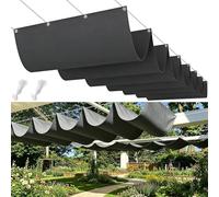 Personalizzata Retrattile Vele Wave 90 x 160 cm Regolabile, Resistente Agli Strappi, Impermeabile, Anti-Uv 95%, Protezione Solare Onda Vela D'Ombra Ricambio per Balcone Piscinae, Grigio Scuro