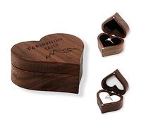 Personalizzata Scatola Anello Legno con Testo Scatola Porta Orecchini e Anello per Fidanzamento Sposare Regalo