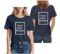 Personalizzata Tshirt Stampa Lascia Donna Maglietta Personalizzata Personalizzata con Foto Testo Logo sul Fronte/Posteriore - Personalizzabile Unico Regalo per Festa Halloween Natale - Esclusiva