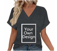 Personalizzata Tshirt Stampa Lasciate Donna Occhielli Ricamo T-Shirt Personalizzata Con Immagine Testo Logo Sul Frontale - Custom Top per Festa Halloween Natale - Esclusivo Regalo di Personalizzazione