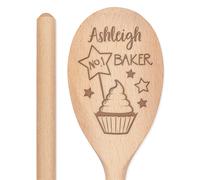 Personalizzate Incisione Cucchiaio di Legno No1 Baker Ogni Nome Chef Pasticcere