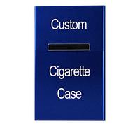 Personalizzate Portasigarette Personalizzare Uomo Donna Slim Metallo Alluminio con Immagine Di Testo per 20 sigarette, 60x26x95mm, festa del papà regalo (blu)