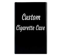 Personalizzate Portasigarette Personalizzare Uomo Donna Slim Metallo Alluminio con Immagine Di Testo per 20 sigarette, 60x29x90mm, festa del papà regalo (Nero)