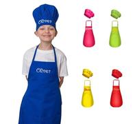 Personalizzato 1 Set Uniforme Da Chef For Bambini Grembiule Da Forno Nero Ferri Di Cavallo Set Di Vestiti For Pittura Cappello Vestiti For Pittura For Bambini Stampa Cappello Da Chef Grembiule