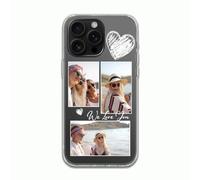 Personalizzato 3 Immagini Trasparente Cassa Del Telefono Morbido Protettivo per iPhone 16 Pro 16 15 14 13 12 11 XR X 8 7 SE