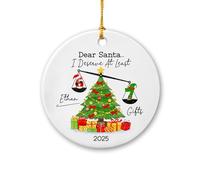 Personalizzato 6 7 Adolescente Slang Ornamento in ceramica, Regalo per Figlio Figlia Adolescente, Personalizzato 6 7 Ornamenti con Nome & Anno, Caro Babbo Natale Mi Merito Almeno Ornamento