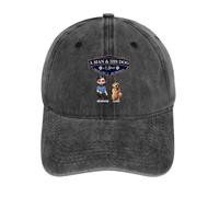 Personalizzato A Men and His Dog A Bond That Can't Be Broken Berretto da baseball Nome personalizzato Divertente Cartoon Proprietario di animali domestici Cappello da baseball Regolabile Cane Ritratto