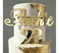 Personalizzato Acrilico Ciondolo Per Torta Nome Numero, Spessore 3mm, Topper