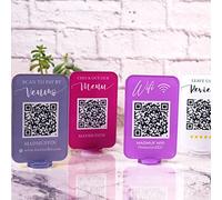 Personalizzato Acrilico Mini Wifi Sign Board Qr Code Social Media Business Board con Stand Scan to Pay Guest Wifi Password per Negozio
