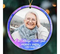 Personalizzato Aggiungi Immagine Loved One Ornamento Regalo per Memoriale della Memoria, I'm Always with You Ornamento di Natale 2025, Foto/Anno e Nome in Loving Memory Ornamenti natalizi per nonno