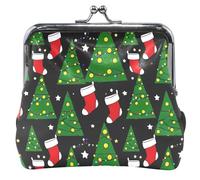 Personalizzato alberi di Natale in pelle portamonete per le donne carino bacio blocco carta cambio borsa per la moneta
