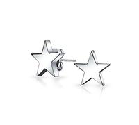 Personalizzato Alfabeto A-Z Iniziale Monogramma Unisex Americano Patriottico Celeste Rock Star Super Stelle Orecchini Per Gli Uomini Donne Laurea Finitura Lucida In Acciaio Inox 10Mm