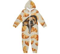 Personalizzato All-in-one Outfit Direct Front-zip Dressing Path Compleanno | Pigiama intero con cerniera: cappuccio attaccato, cerniera frontale, guida alle misure dell'altezza e guida alle misure