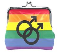 Personalizzato Arcobaleno Gay Pride Bandiera Sessuale Identità Donna Carino Coin Purse Fibbia In Pelle Bacio Blocco Cambiamento Titolare Del Sacchetto di Carta, Identità sessuale della bandiera