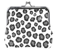 Personalizzato Astratto Nero Grigio Macchie In Pelle Bianca Portamonete & Sacchetti Carino Fibbia Bacio Blocco Piccolo Sacchetto Coin Wallet